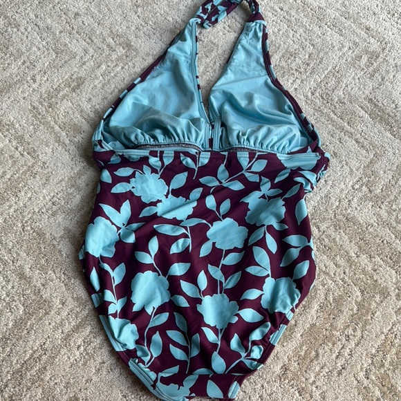 Kate Spade Purple and Blue One Piece Swimsuit with Halter Neck - Picture 6 of 7